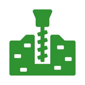 Simplified green zipper graphic