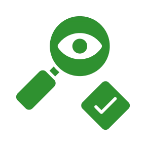 Search and verify symbol in green