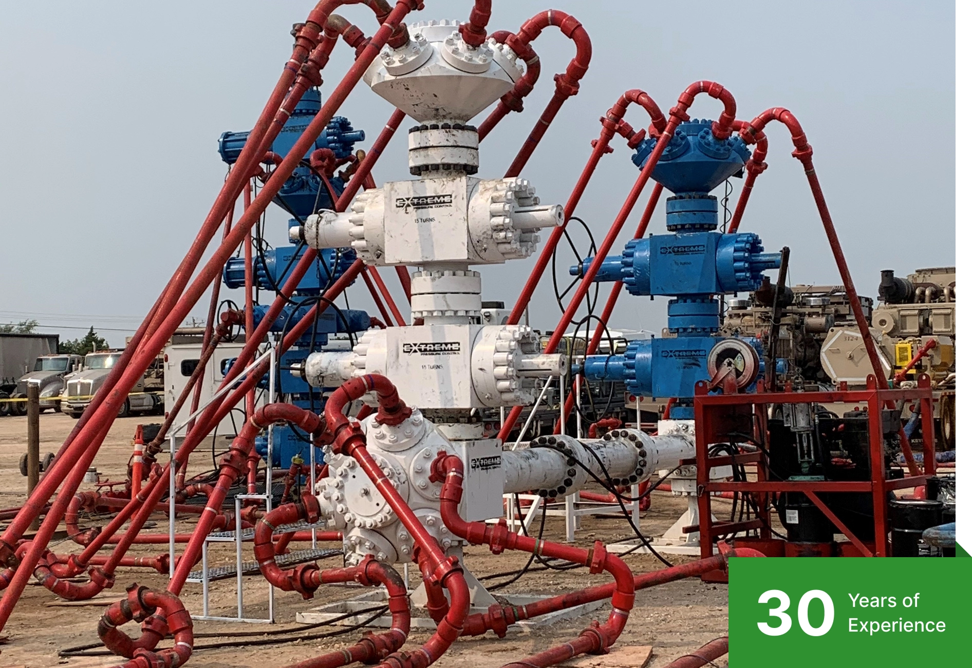 Industrial setup with oilfield valves